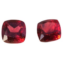 Red Garnet Pair Squares Total 4ct AAA+ Cut Very Good Create Earring