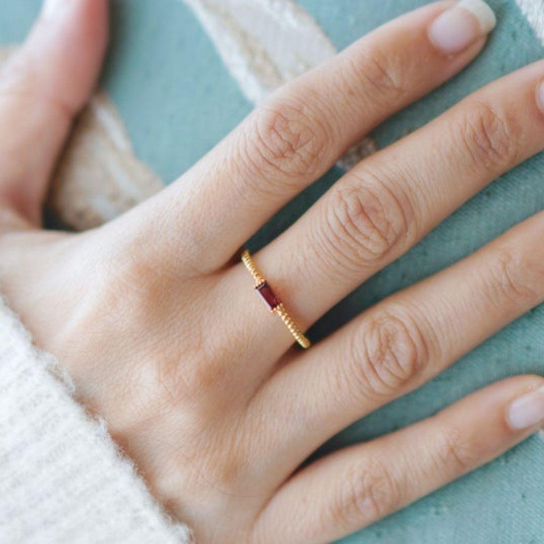 garnet anniversary ring