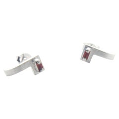 Red Garnet Sterling Silver Earrings
