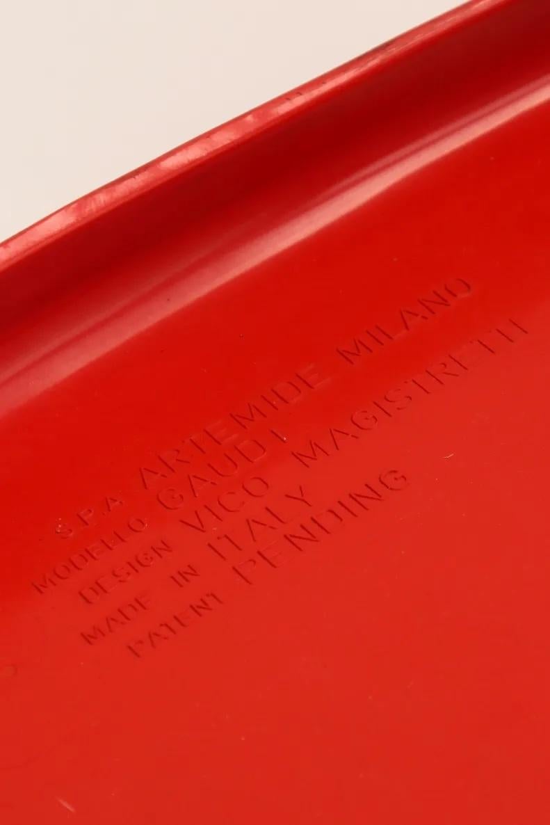 Chaises Gaudi rouges de Vico Magistretti pour Artemide, 1970, ensemble de 4 en vente 6