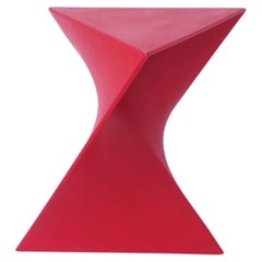 Vintage Red Geometric Side Drinks Table, Late 20th Century