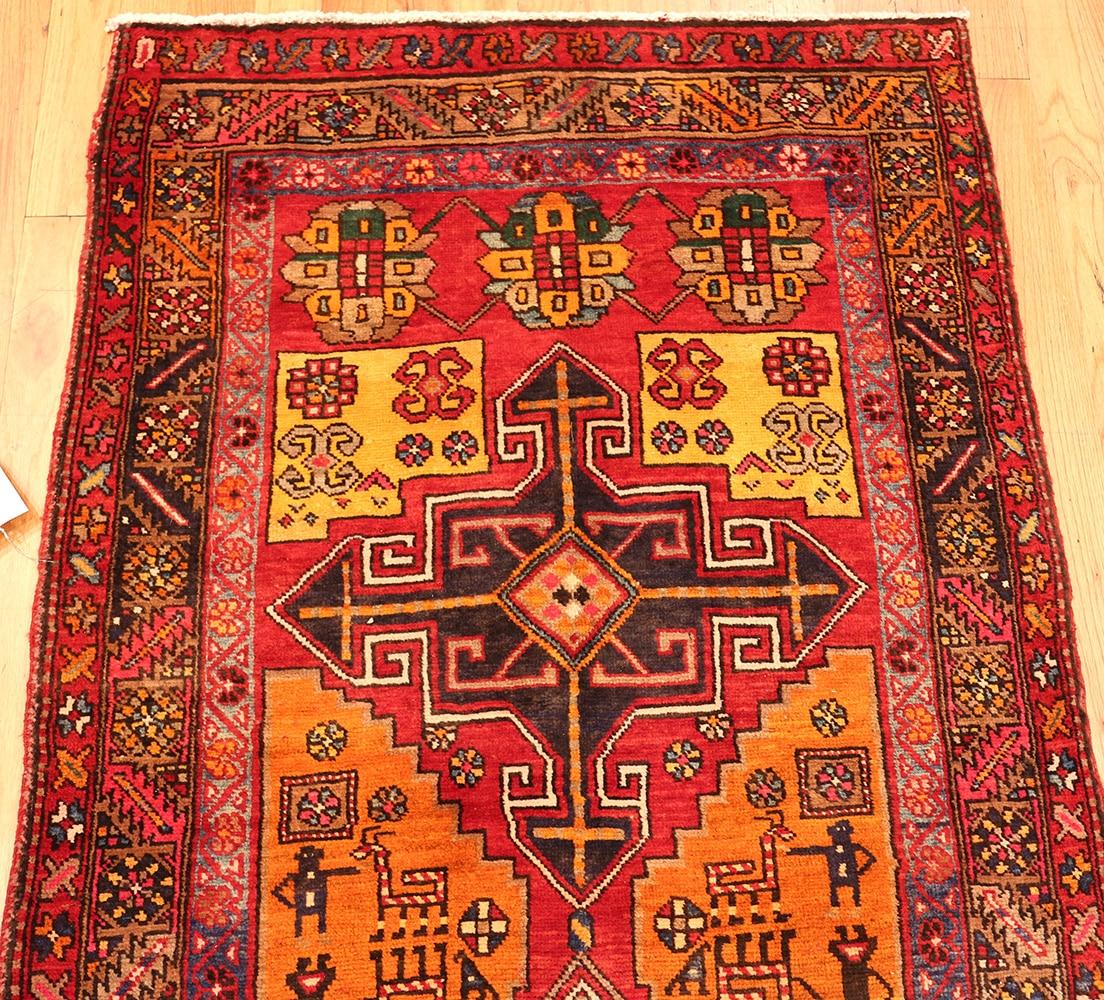Persischer Heriz-Läufer im Vintage-Stil. 3 ft 7 in x 9 ft 6 in im Angebot 6