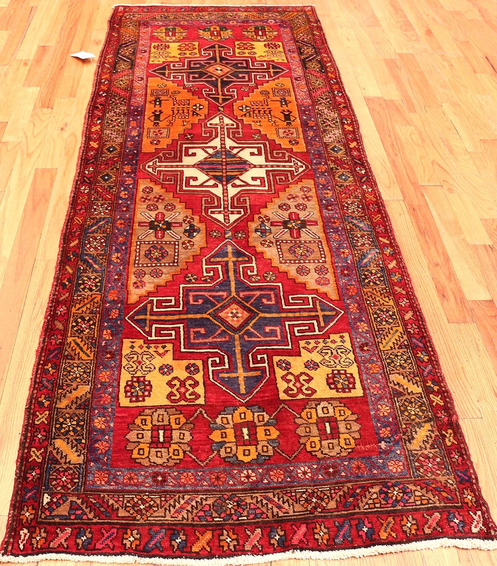 Persischer Heriz-Läufer im Vintage-Stil. 3 ft 7 in x 9 ft 6 in im Angebot 2