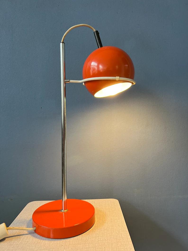 20th Century Red GEPO Eyeball Table Lamp Space Age Desk Lamp For Sale