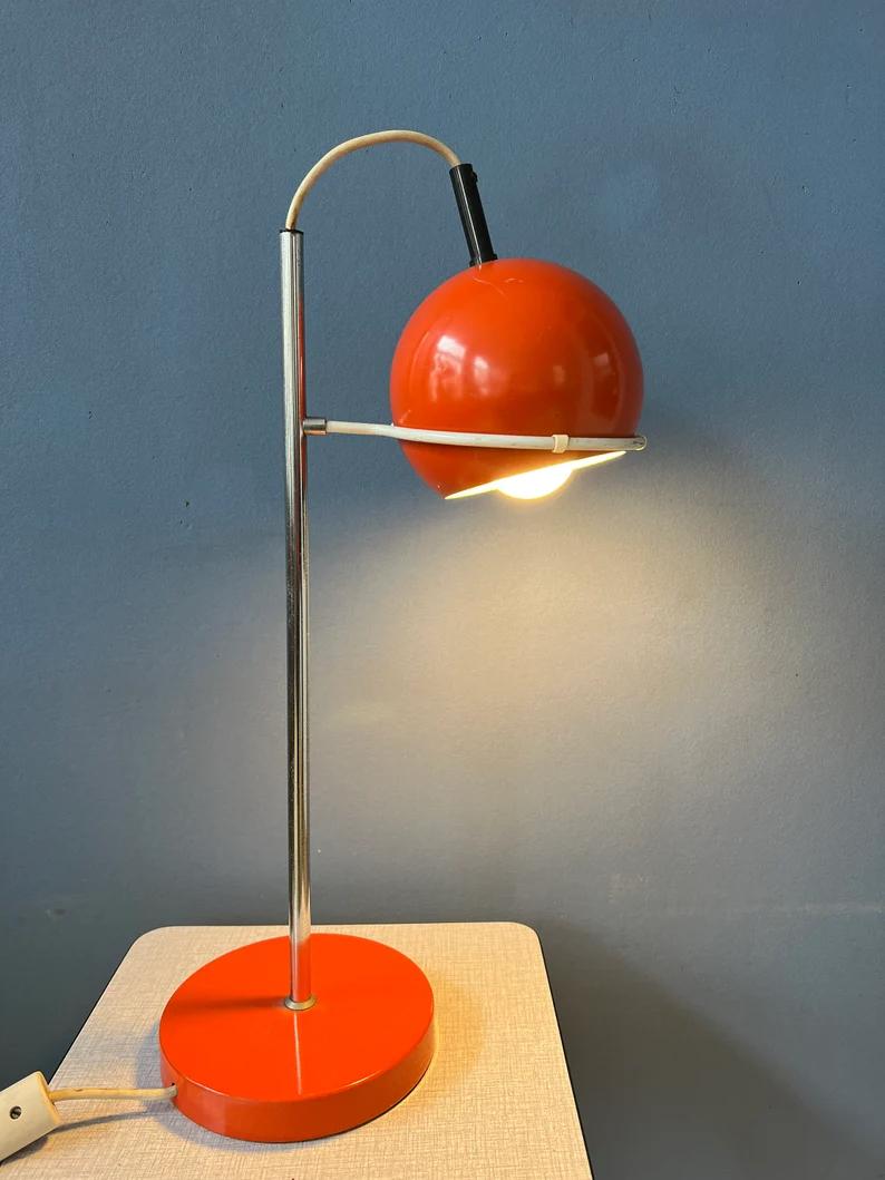 Metal Red GEPO Eyeball Table Lamp Space Age Desk Lamp For Sale