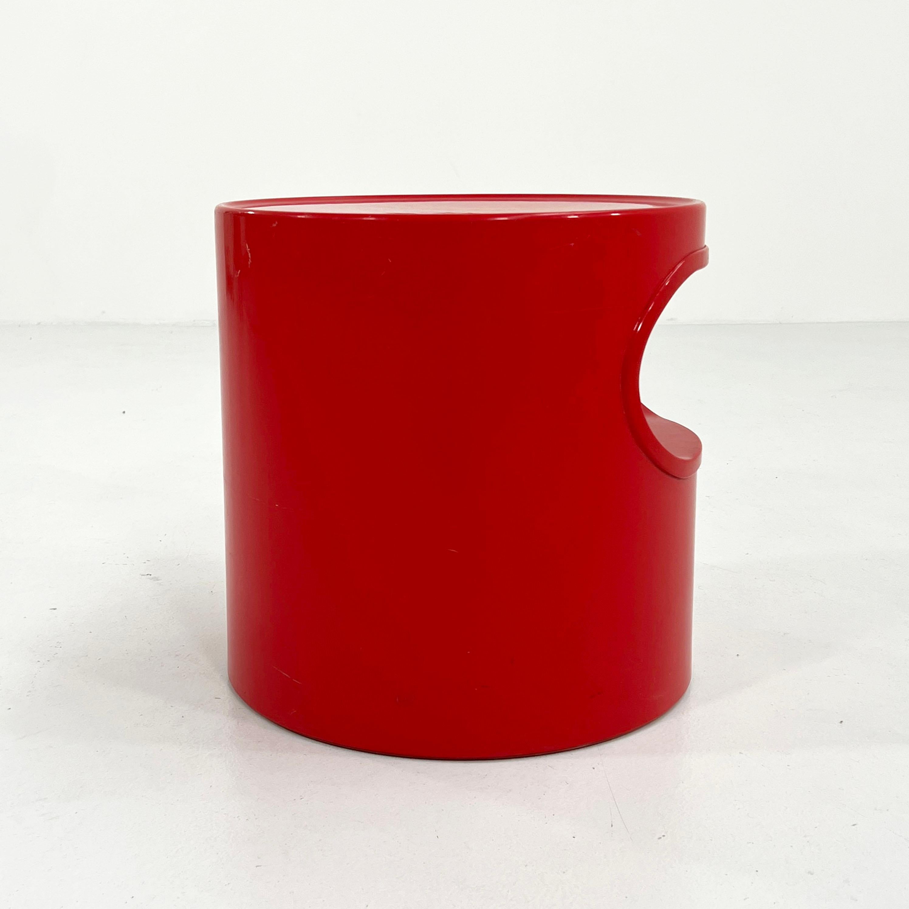 Plastic Red Giano-Giano-Vano Side Table by Emma Gismondi for Artemide, 1960s
