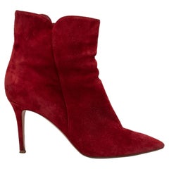 Botines de tacón de ante con punta Gianvito Rossi rojos Talla 41