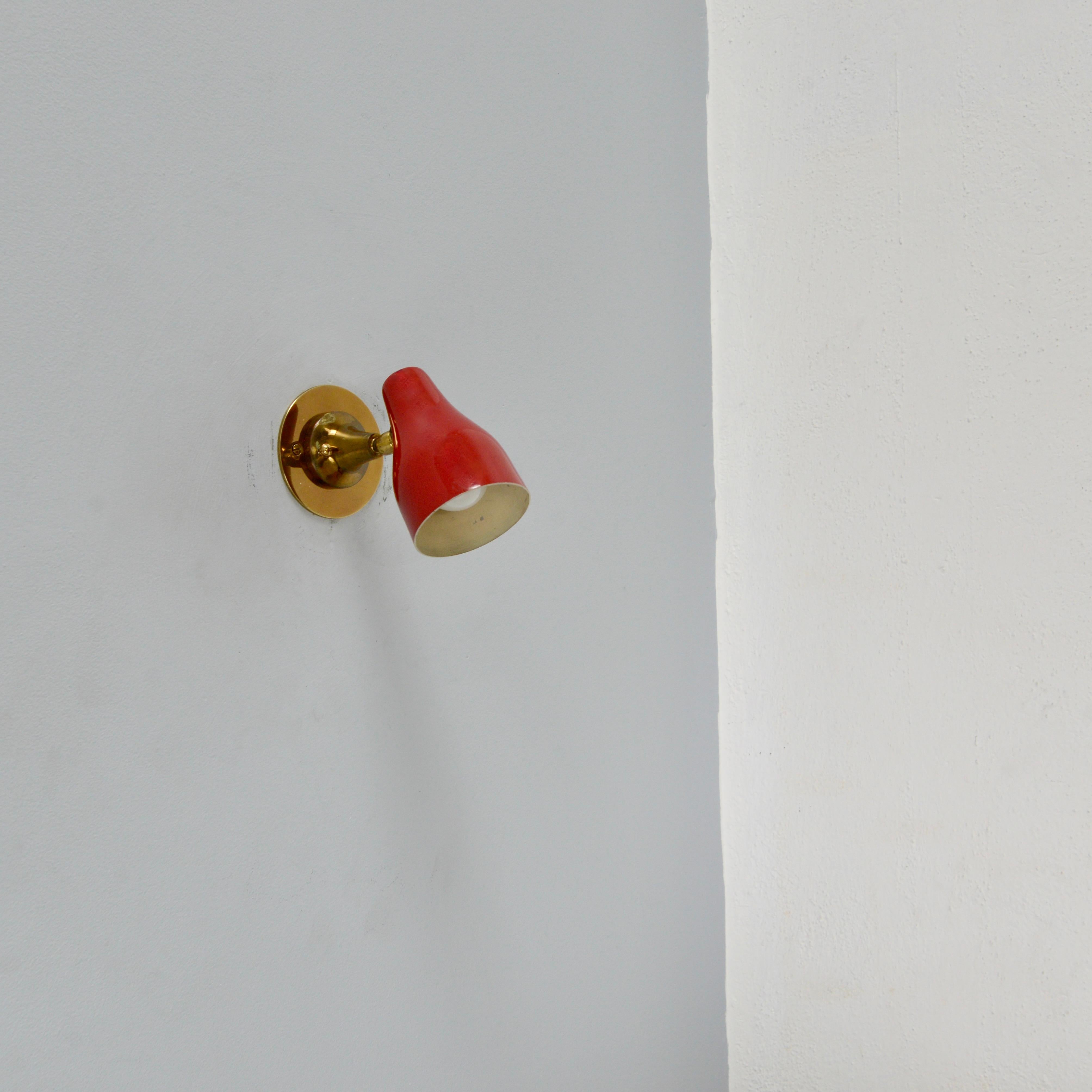 Painted Red Giuseppe Ostuni Directional Sconces