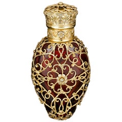 Red Glass and Silver Gilt Perfume Bottle by Thomas Mellish