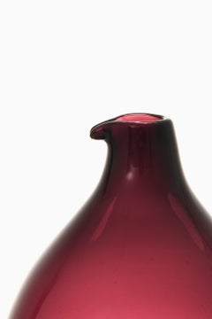 Red Glass Bottle / Vase by Timo Sarpaneva, 1957