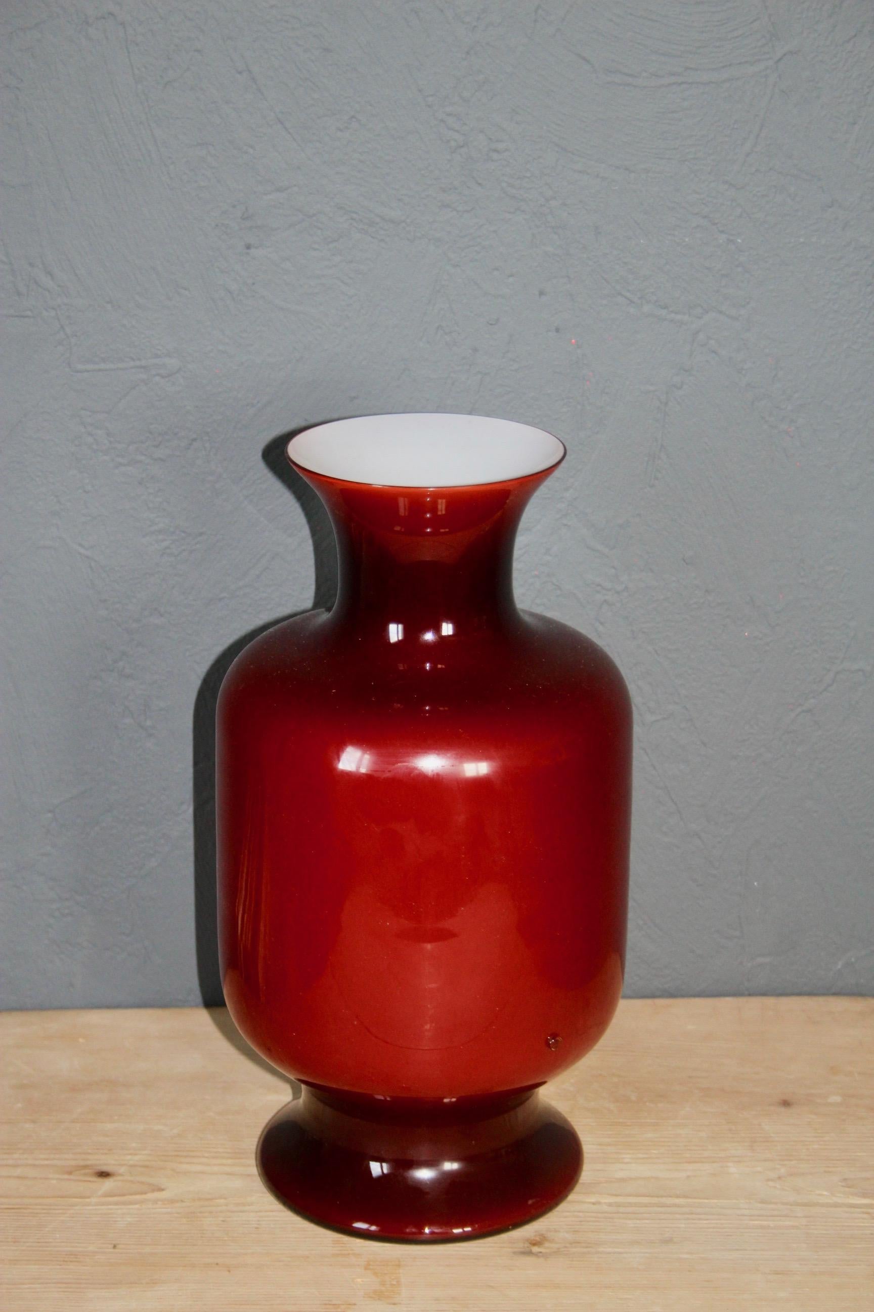 Italian Red Glass La Murrina Vase