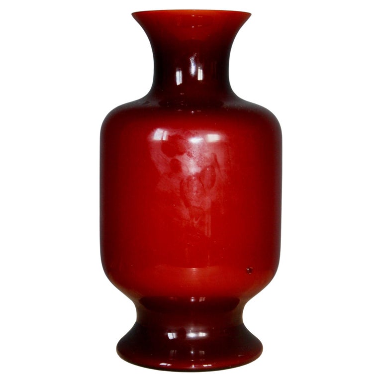 Red Glass La Murrina Vase For Sale at 1stDibs