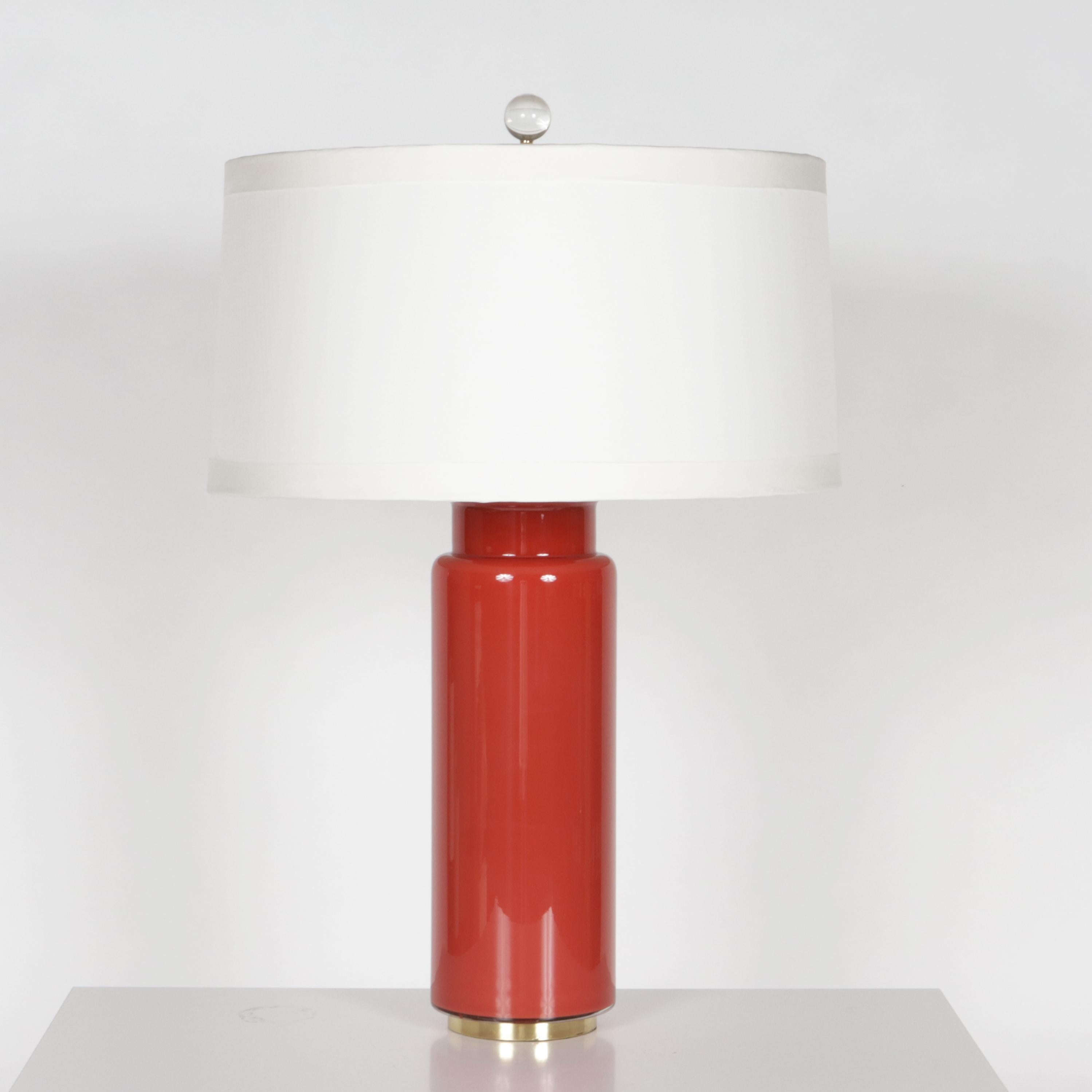 Red glass lamp, c. 1970.