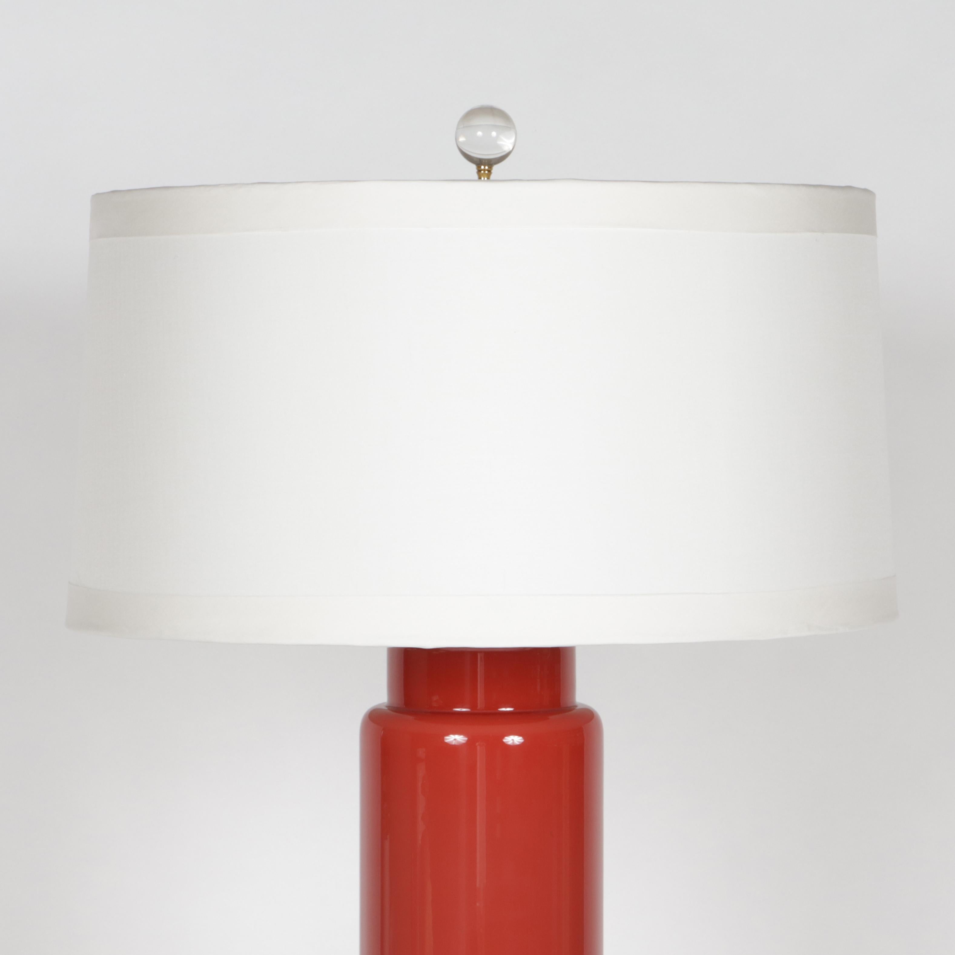 Red Glass Lamp, c. 1970 In Good Condition For Sale In Dallas, TX