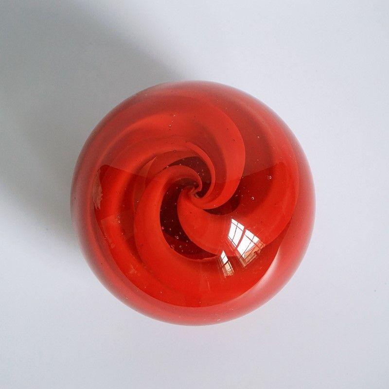 Swedish Red Glass Orb by Vicke Lindstrand for Kosta, 1960s