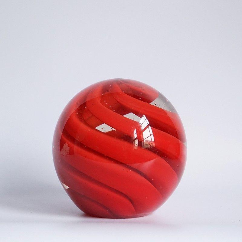 Red Glass Orb by Vicke Lindstrand for Kosta, 1960s In Good Condition In Bristol, GB