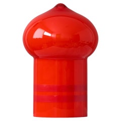 Lampada da tavolo in vetro rosso di Gunnar Ander per Lindshammars glasbruk, Svezia, anni ’60