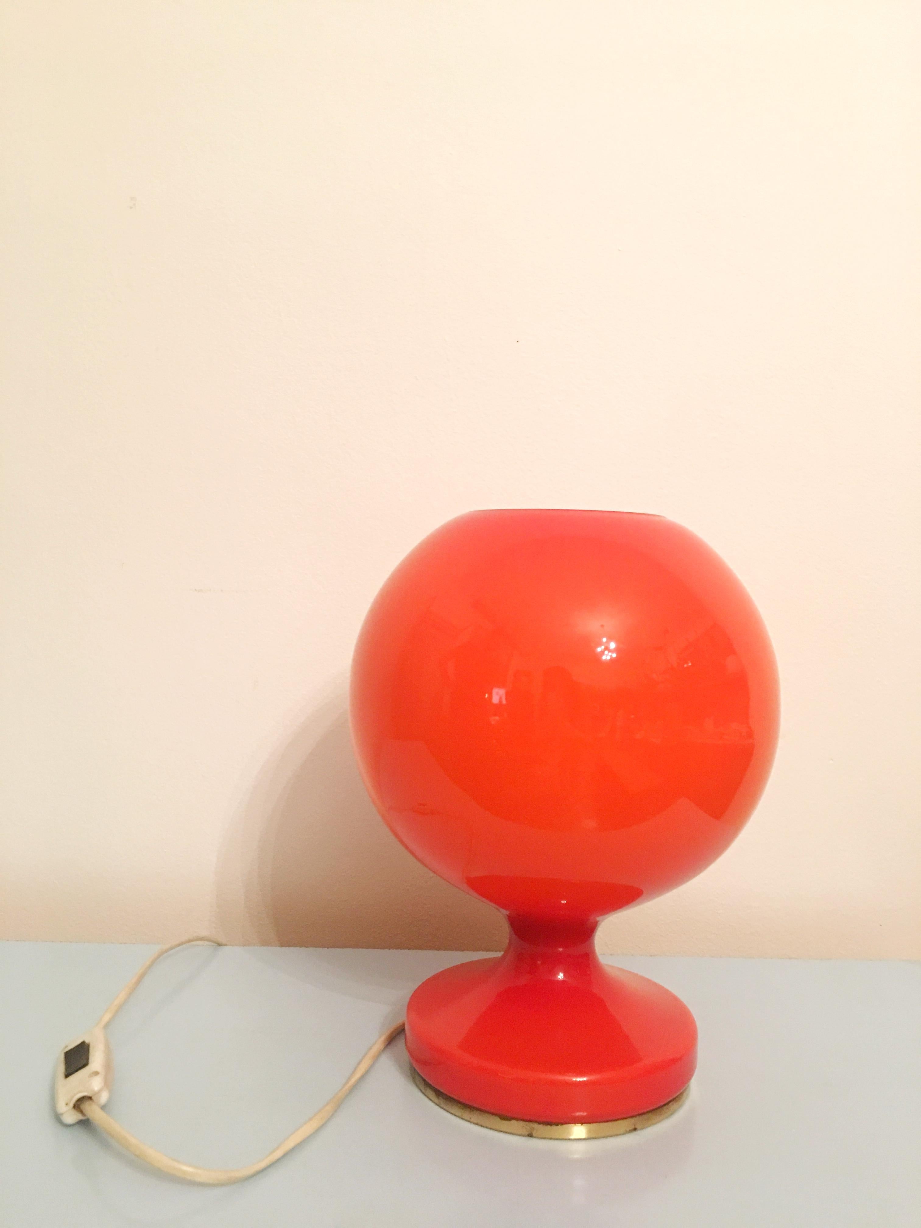 Mid-Century Modern Red Glass Table Lamp by Stepan Tabera, 1960s For Sale