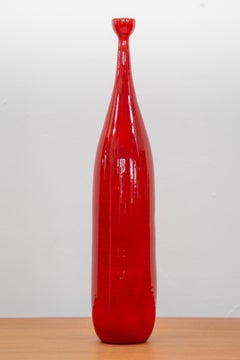 Red Glazed Ceramic Vase designed by Amphora, Belgium