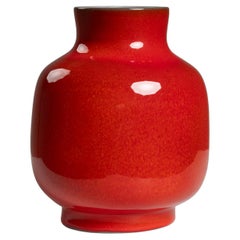 Jarrón de cerámica esmaltada roja Jacques (1926-2008) et Dani (1933-2010) RUELLAND