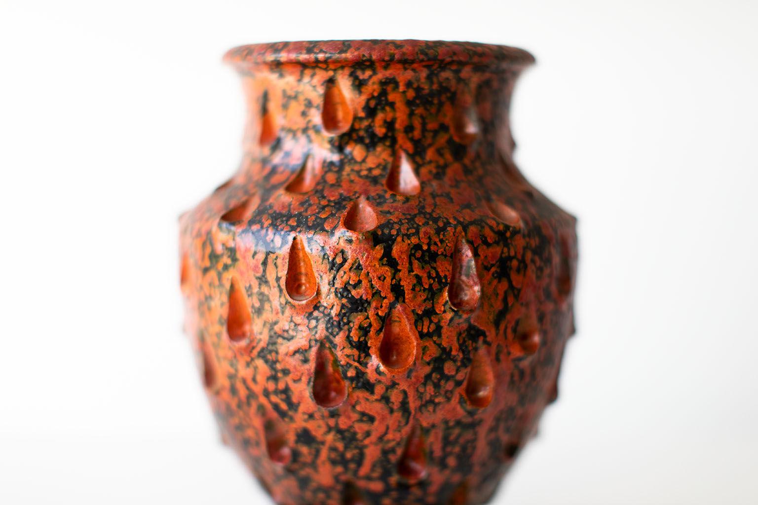 Italiano Vaso italiano smaltato rosso in vendita