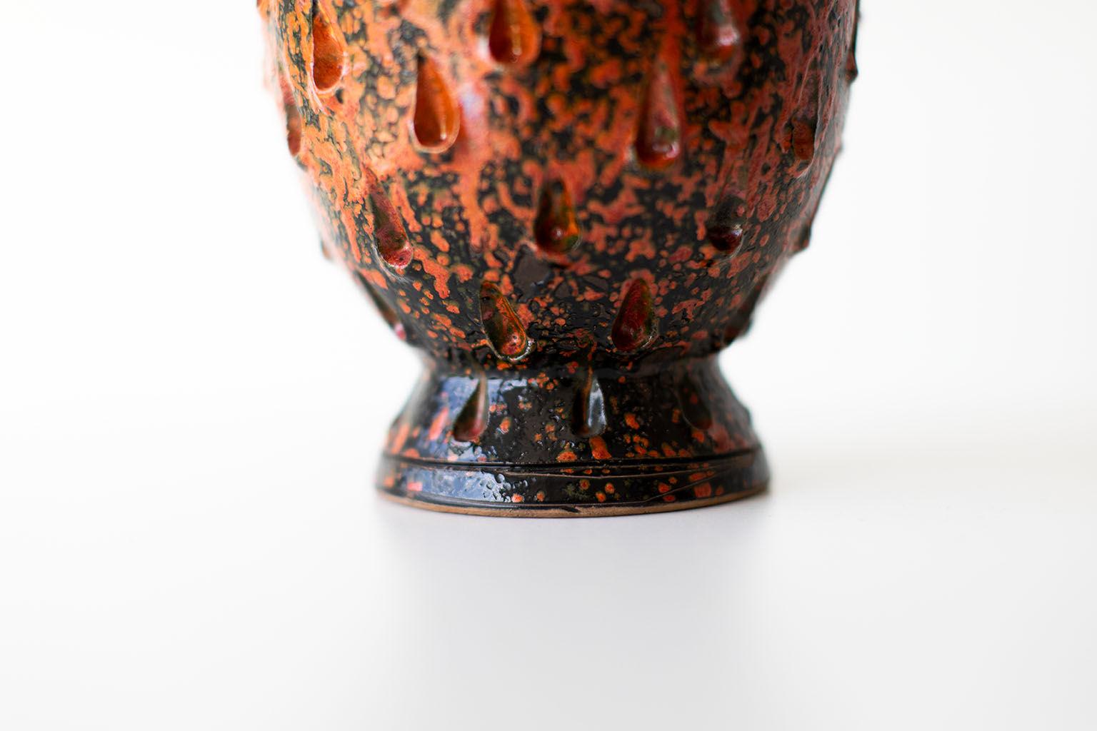Mid-20th Century Red Glazed Italian Vase For Sale
