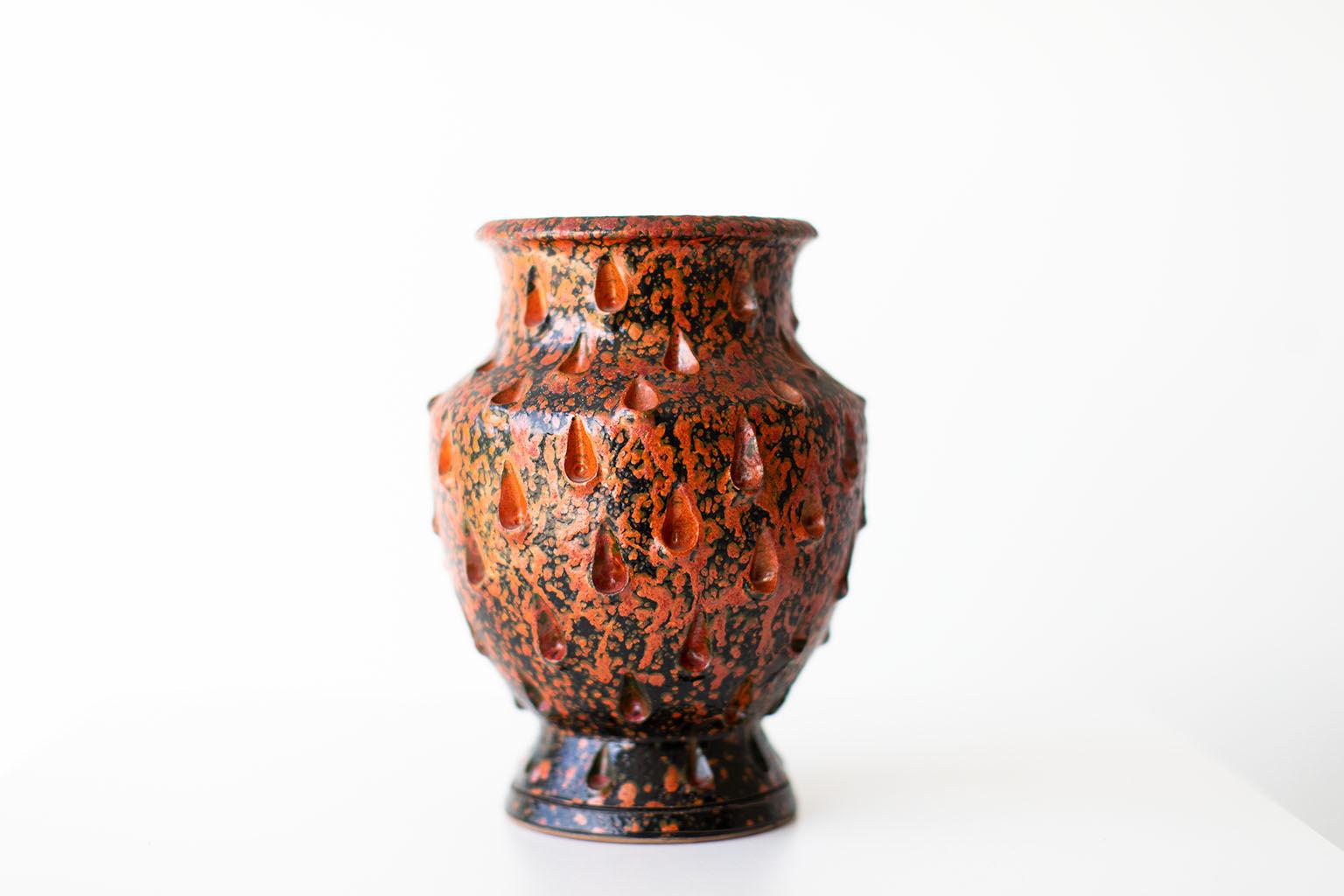 Terracotta Vaso italiano smaltato rosso in vendita