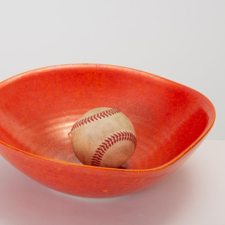Red Glazed Studio Pottery Bowl at 1stDibs