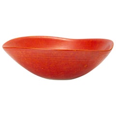 Red Glazed Studio Pottery Bowl