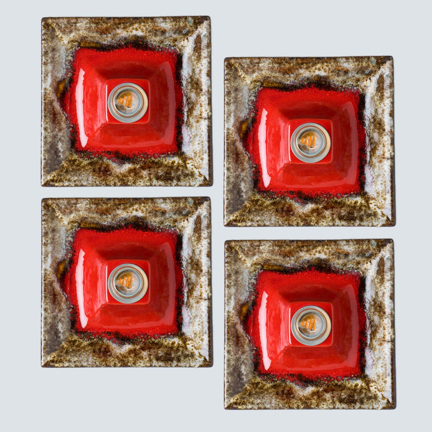 Applique en céramique or rouge, Danemark, 1970 en vente 2