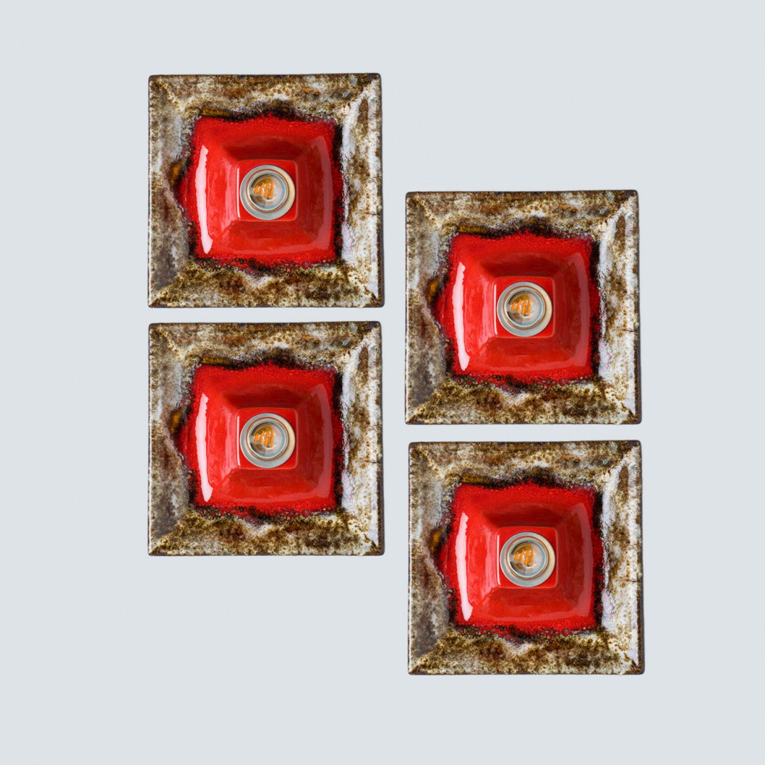 Applique en céramique or rouge, Danemark, 1970 en vente 3