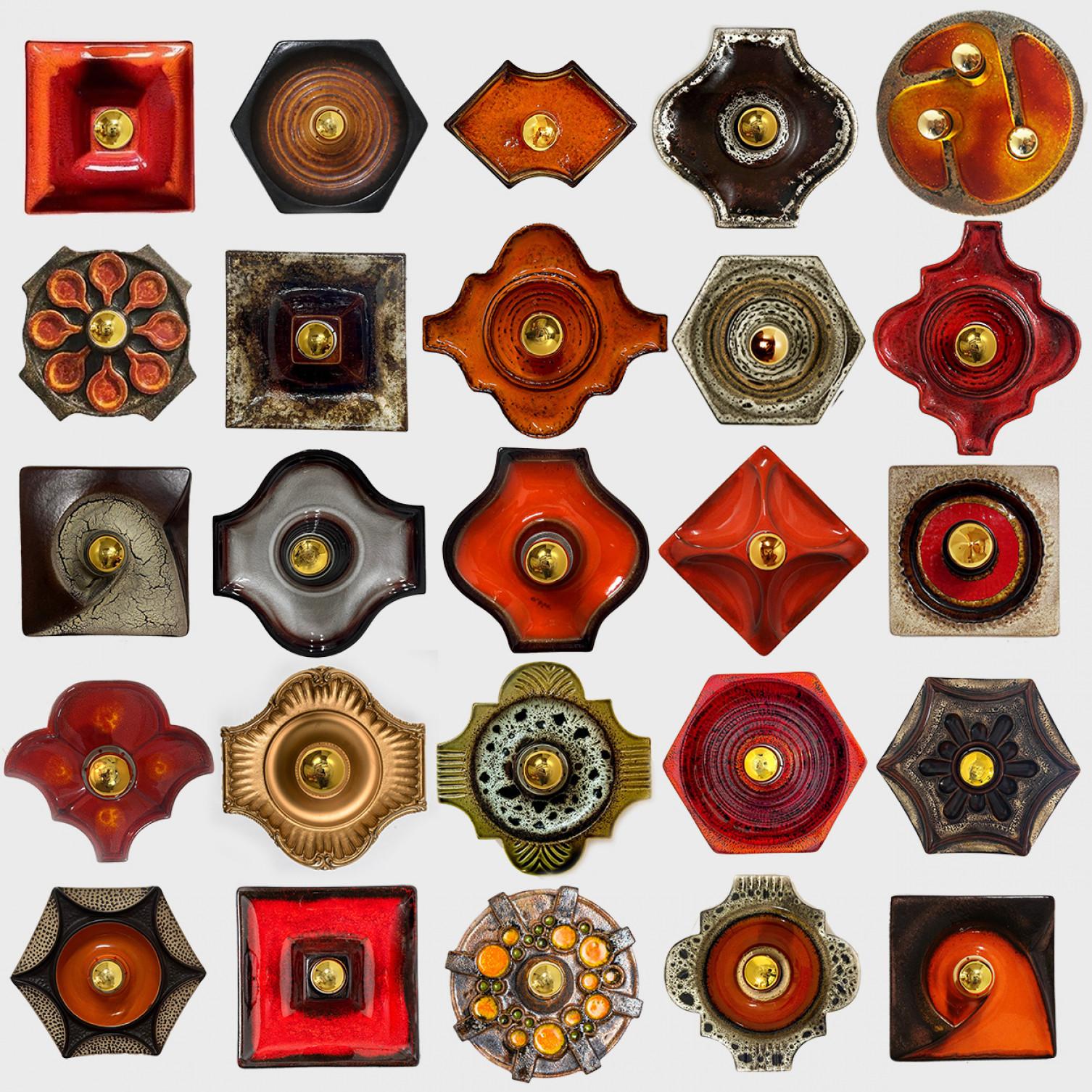Applique en céramique or rouge, Danemark, 1970 en vente 5