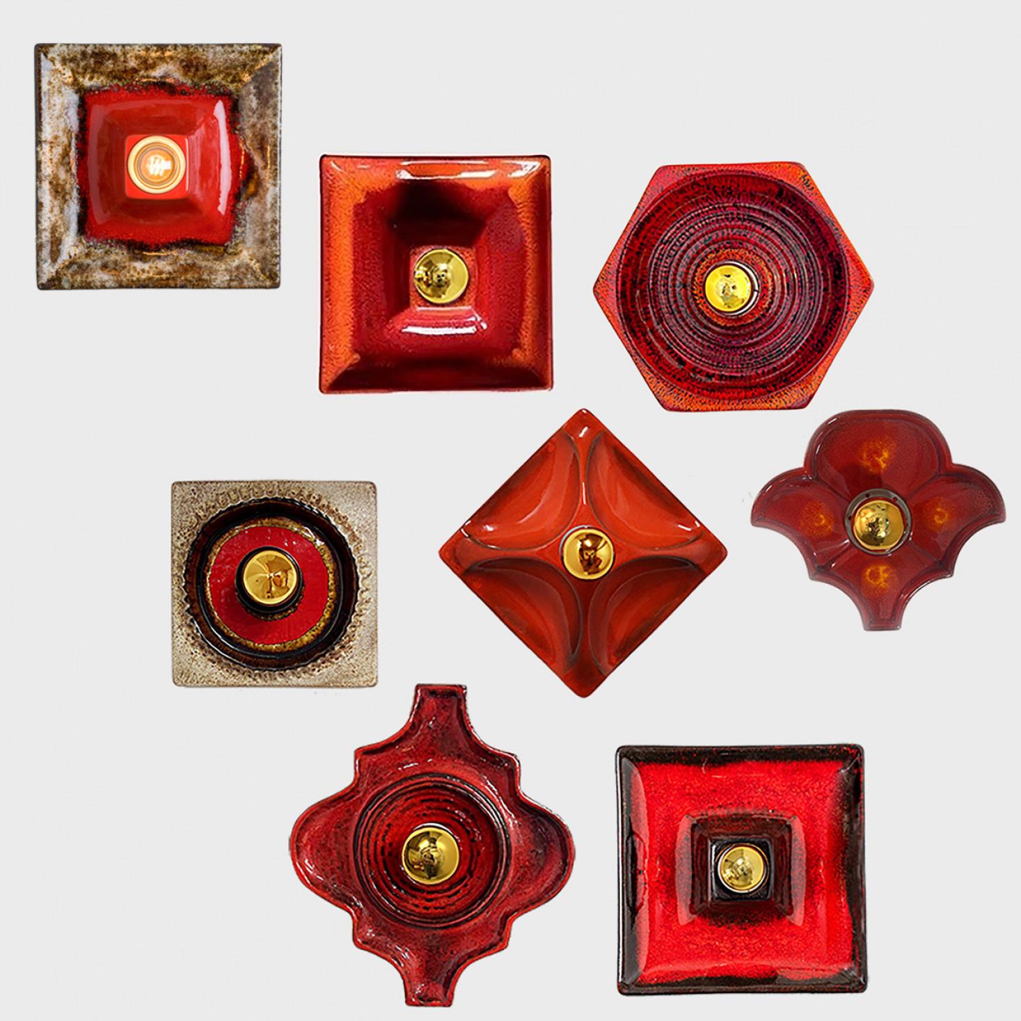 Applique en céramique or rouge, Danemark, 1970 en vente 6