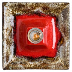 Red Gold Ceramic Wall Light, Denmark, 1970