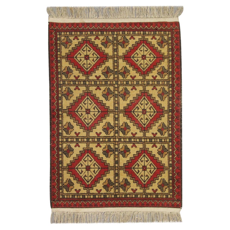 Red Gold Rug Red Gold Geometric Area Rug Handwoven Oriental Living Room Carpet For ...