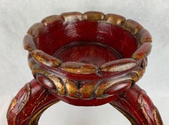 Red and Gold Venetian Three Legged Plant Stand