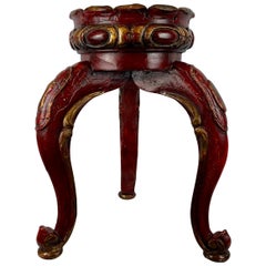 Red and Gold Venetian Three Legged Plant Stand