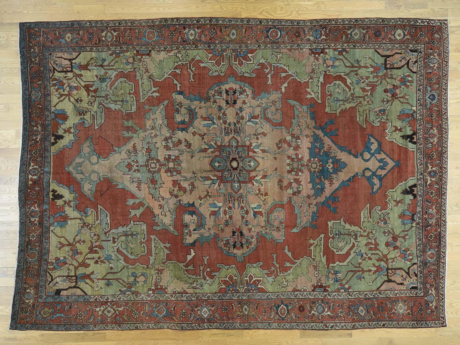 This is a genuine hand knotted Oriental rug. It is not hand tufted or machine made rug. Our entire inventory is made of either hand knotted or handwoven Rugs.

Bring life to your home with this admirable antique carpet. This handcrafted Persian