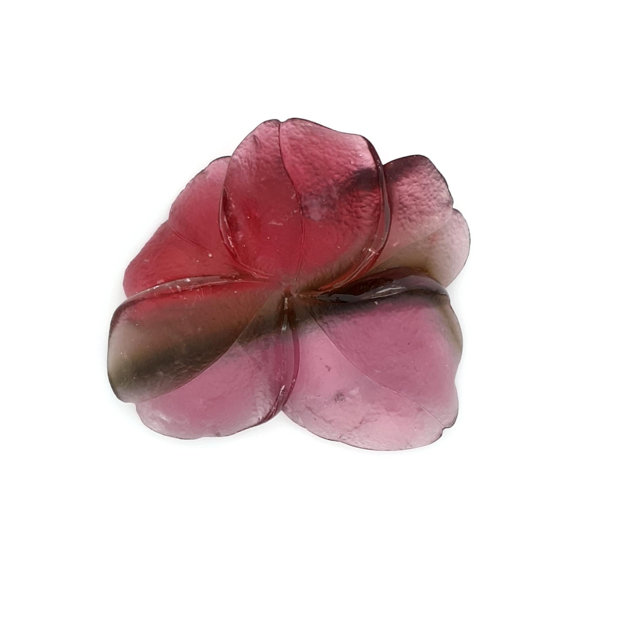 Arts and Crafts Red-Green Bi-Colour Tourmaline Flower, Big Size For Sale