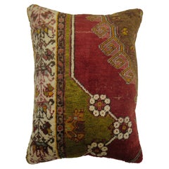 Red Green Turkish Rug Pillow