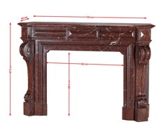 Red Griotte Marble Fireplace Surround – Authentic Mantel from Chateau Interior