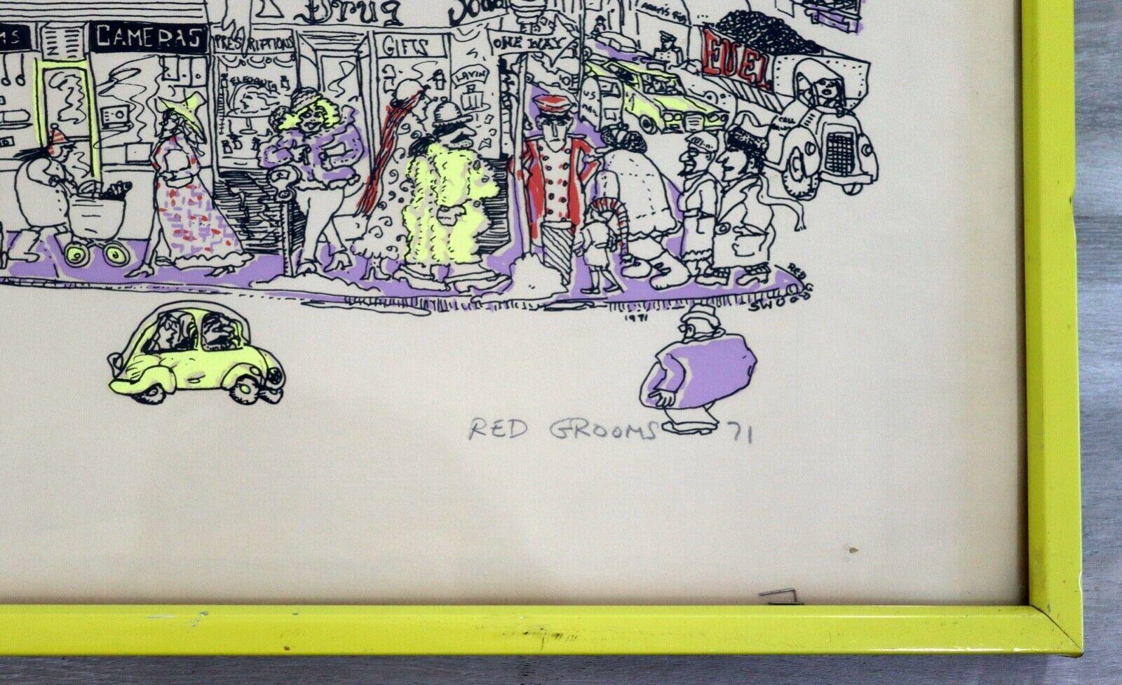 Late 20th Century Red Grooms City Discount Store 1971 Screenprint Hand
