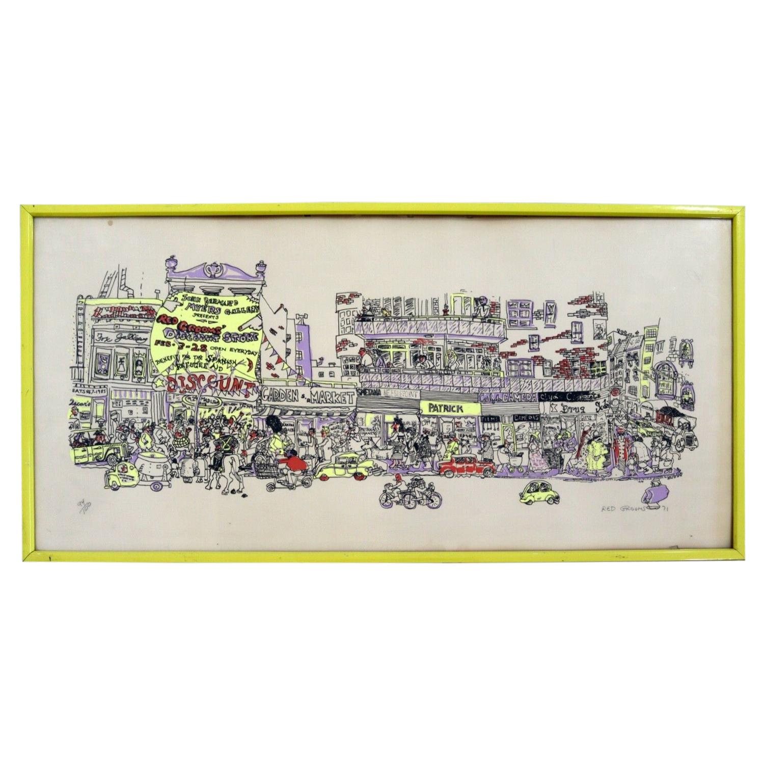 Red Grooms City Discount Store 1971 Screenprint Hand