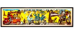 Huge Red Grooms Monotype Oil Painting LA Hollywood Circus Film Cartoon Pop Art