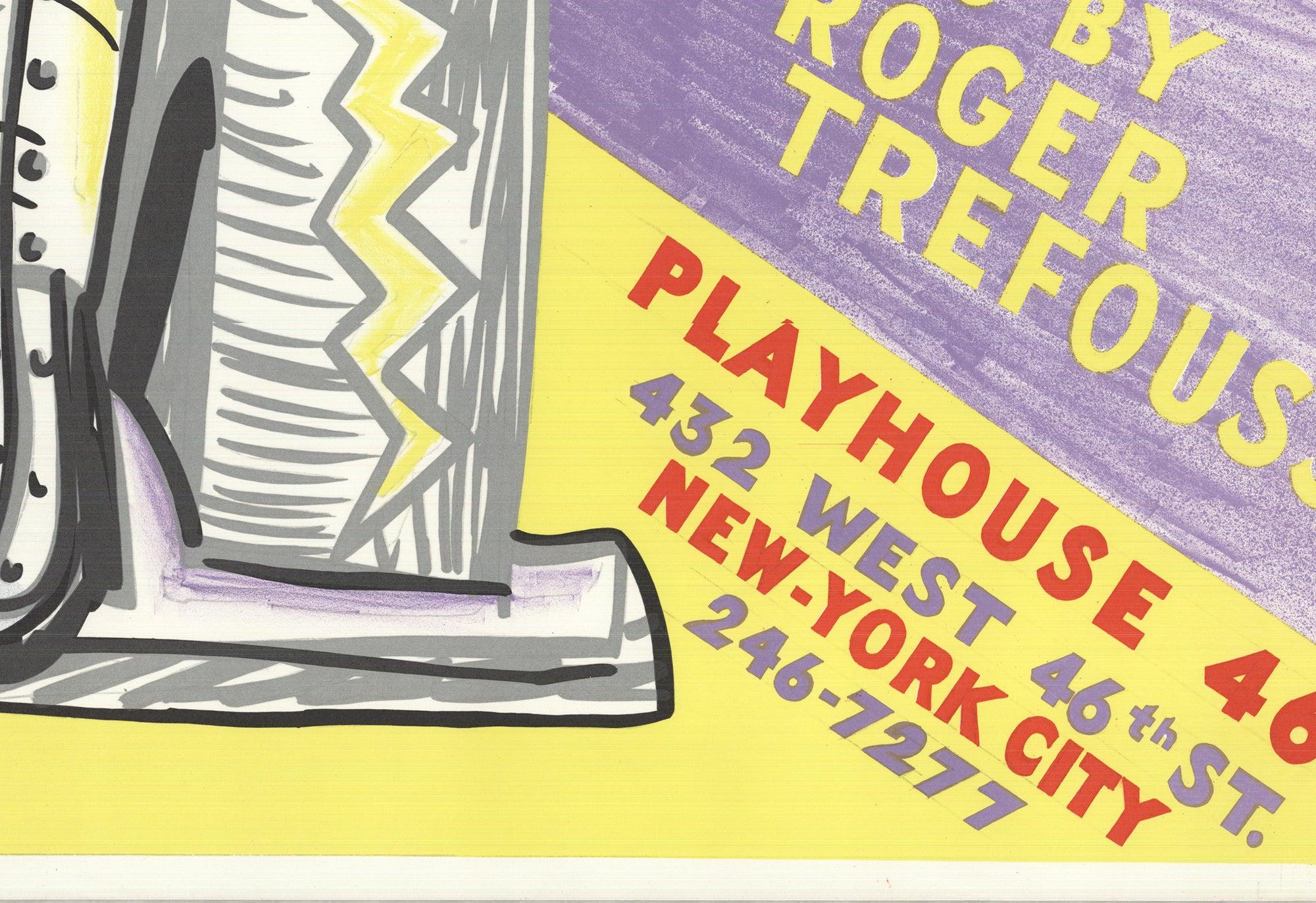 Questo poster originale è stato creato per la produzione off-Broadway di City Junket, scritto dall'acclamato poeta newyorkese Kenward Elmslie. Lo spettacolo è andato in scena alla Playhouse 46 di New York City dal 16 aprile al 25 maggio 1980. Red