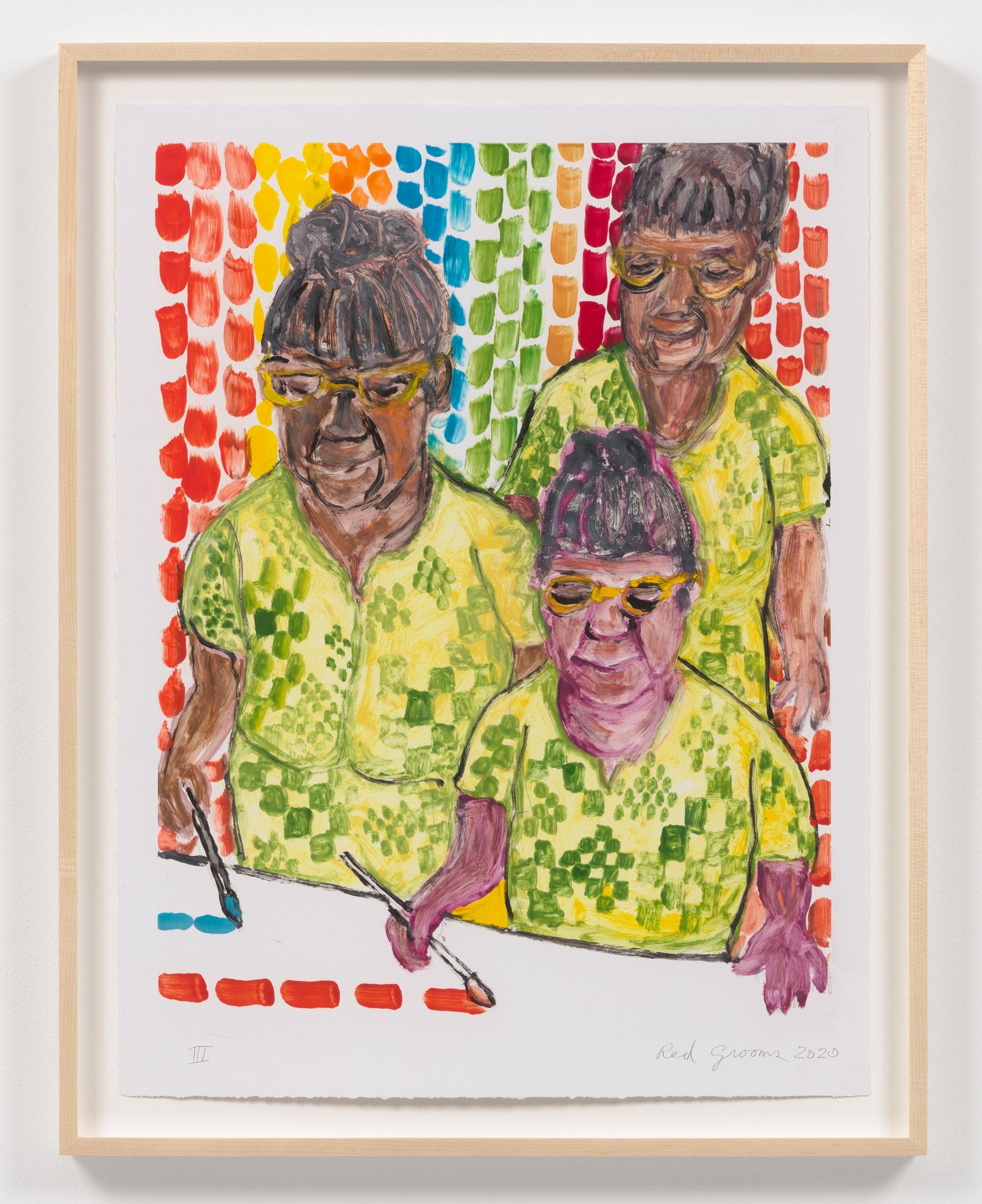 Red Grooms Portrait Print - Alma Thomas III