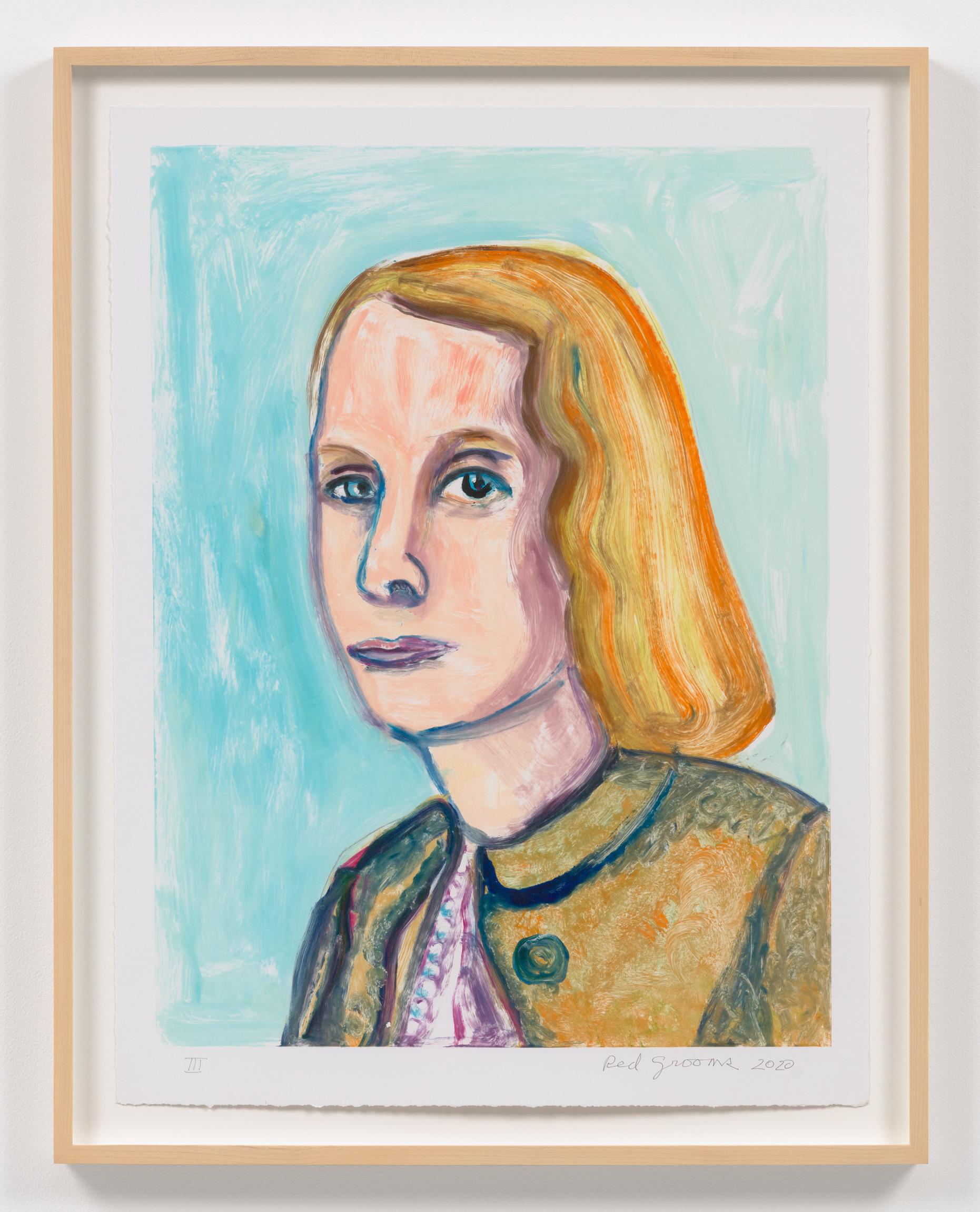 Portrait Print Red Grooms - Portrait de Betty Parsons III