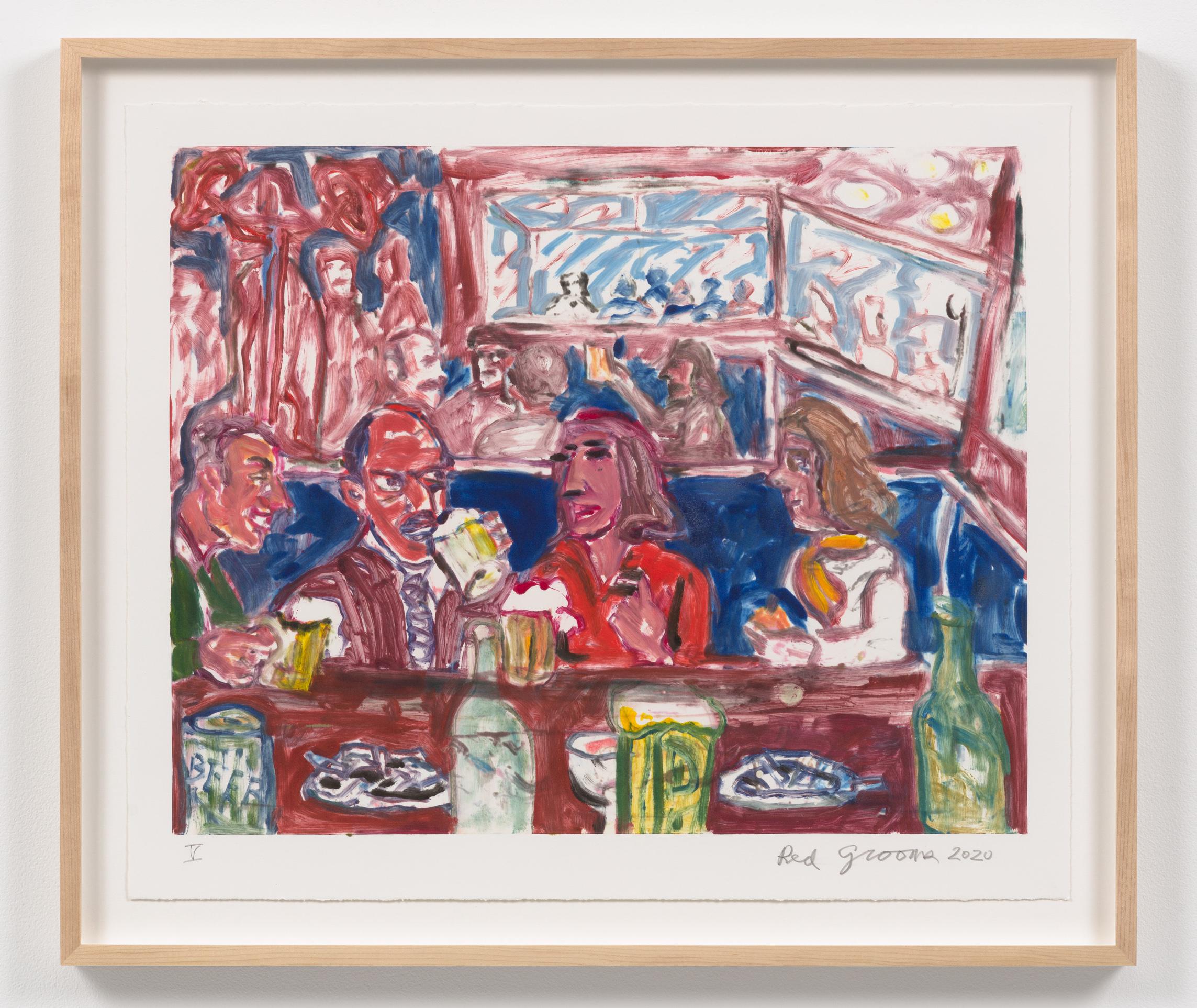 Portrait Print Red Grooms - Bar en cèdre (Rivers, Rothko, etc) V