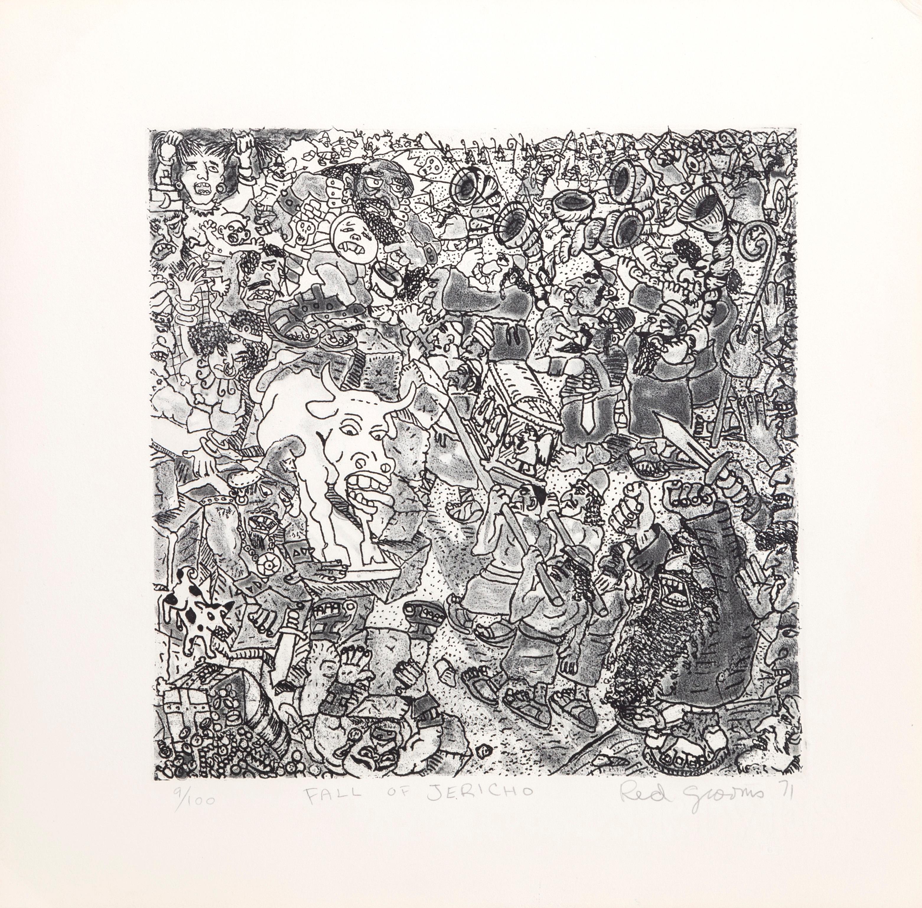 Fall of Jericho, Abstract Etching by Red Grooms For Sale 2