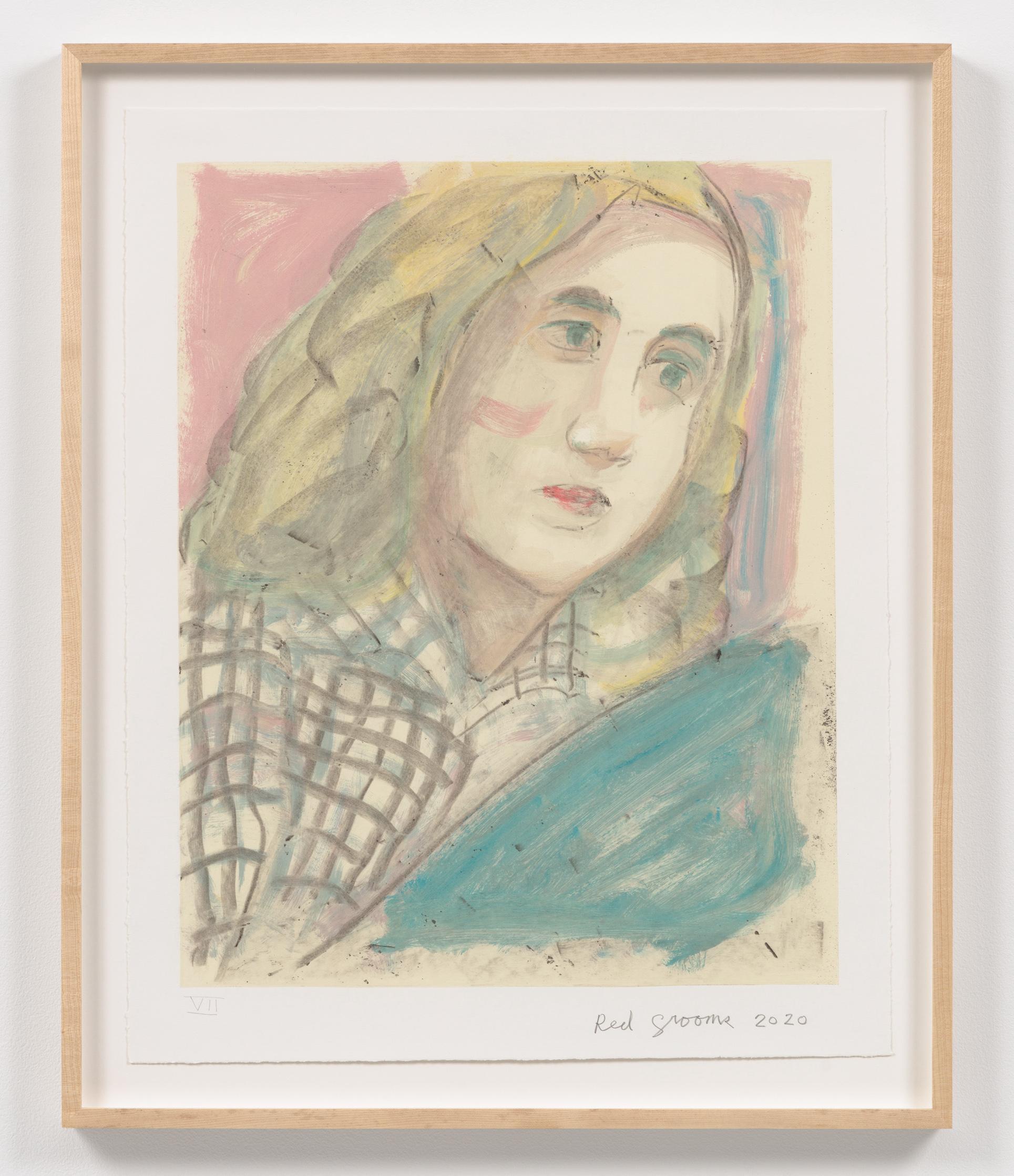 Red Grooms Portrait Print - Grace Hartigan (Color) VII